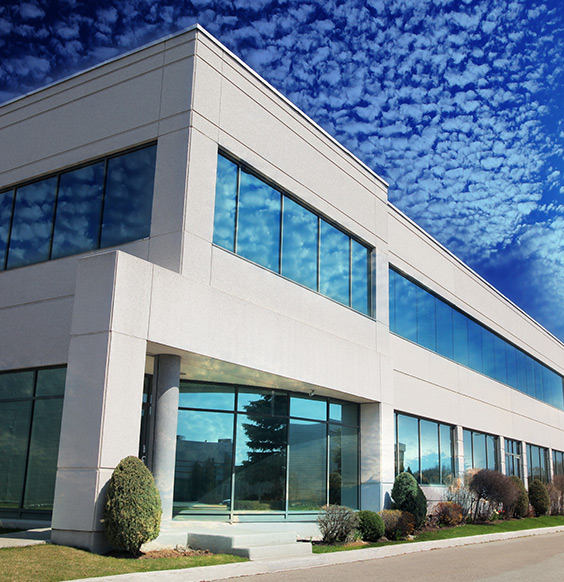 Blue sky over building